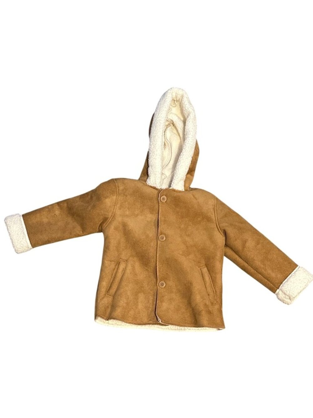 Baby B’Gosh 18M Brown Suede Baby Jacket Sherpa Lined Cozy Warm Toddler winter